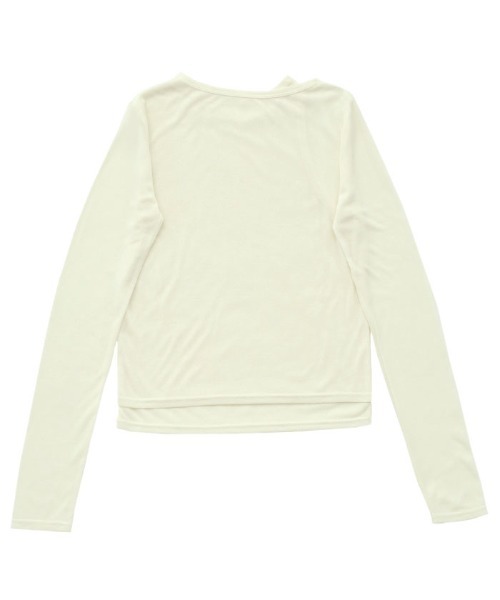 select MOCA(セレクトモカ)の「シアーレイヤードアシメネックトップス(Tシャツ/カットソー・レディース・クリアブルー/グレー/オフホワイト/チャコールグレー・FREE)」の15枚目の写真