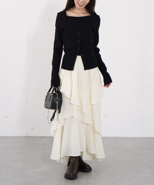 archives（アルシーヴ）の「フロントボタンオフショルプルオーバー（ニット/セーター・レディース・グレー/ブルー/アイボリー/ブラック・MEDIUM）」の15枚目の写真