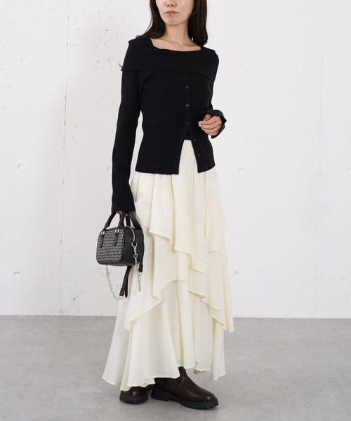 archives（アルシーヴ）の「フロントボタンオフショルプルオーバー（ニット/セーター・レディース・グレー/ブルー/アイボリー/ブラック・MEDIUM）」の17枚目の写真