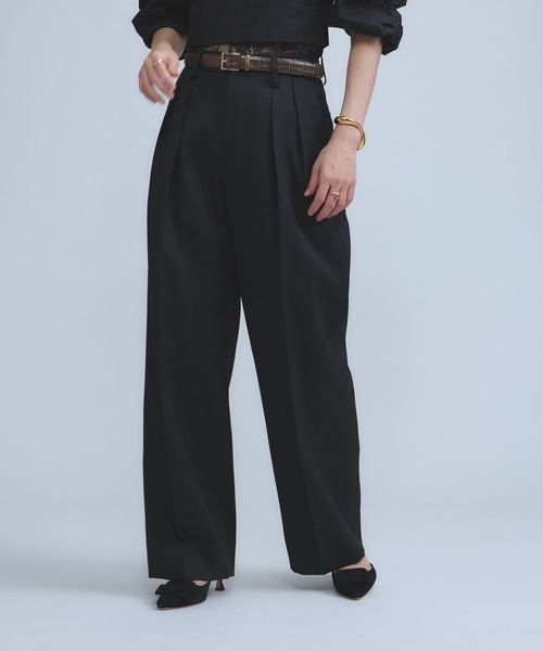 Chaos（カオス）の「Chaos(カオス)/ エクールトラウザー　【セットアップ可】（スラックス・レディース・ブラック/ベージュ・38/36）」の13枚目の写真