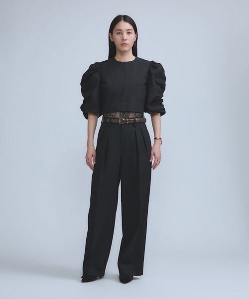 Chaos（カオス）の「Chaos(カオス)/ エクールトラウザー　【セットアップ可】（スラックス・レディース・ブラック/ベージュ・38/36）」の3枚目の写真