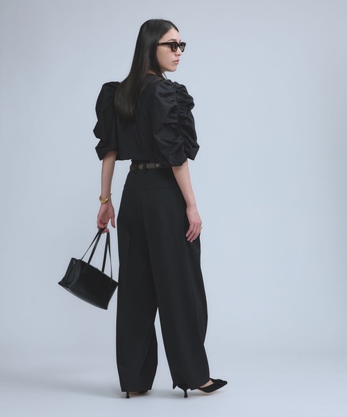 Chaos（カオス）の「Chaos(カオス)/ エクールトラウザー　【セットアップ可】（スラックス・レディース・ブラック/ベージュ・38/36）」の5枚目の写真