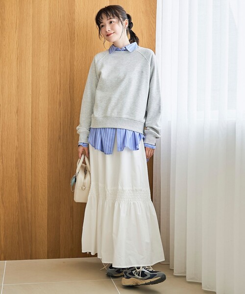 PENNEYS（ぺニーズ）の「【PENNEYS（ぺニーズ）別注】ロゴ刺繍 裏毛ラグランスウェット（スウェット・レディース・クリーム/ナチュラル/ライトブルー/ネイビー・M/L）」の5枚目の写真