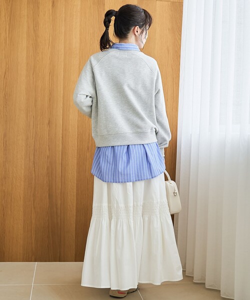 PENNEYS（ぺニーズ）の「【PENNEYS（ぺニーズ）別注】ロゴ刺繍 裏毛ラグランスウェット（スウェット・レディース・クリーム/ナチュラル/ライトブルー/ネイビー・M/L）」の6枚目の写真