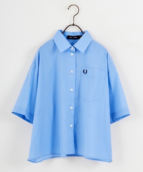 FRED PERRY/フレッドペリー] 別注 ワンポイントロゴ刺繍 シアーシャツ