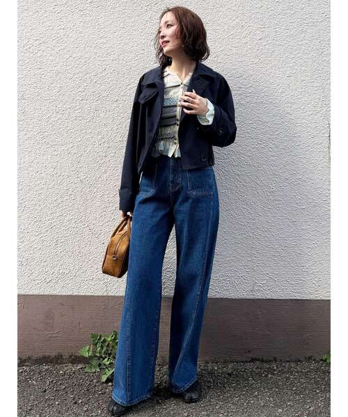 LAGUNAMOON（ラグナムーン）の「タックヘムトレンチライクショートブルゾン（ブルゾン・レディース・ベージュ/ネイビー・FREE）」の12枚目の写真