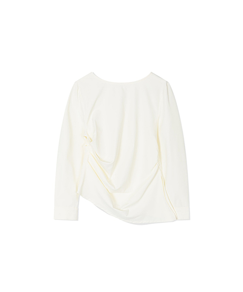 Yuje(ユジェ)の「NOMA DRAPE SHIRTS (3color,2size)(シャツ/ブラウス・レディース・ブラック/ダークブラウン/アイボリー・SMALL/MEDIUM)」の1枚目の写真