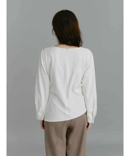 Yuje(ユジェ)の「NOMA DRAPE SHIRTS (3color,2size)(シャツ/ブラウス・レディース・ブラック/ダークブラウン/アイボリー・SMALL/MEDIUM)」の10枚目の写真