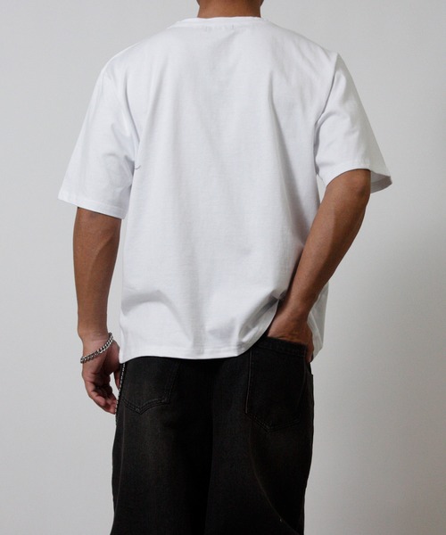 NYLAUS(ナイラス)の「【Nylaus】ヘンリーネック 半袖Tシャツ ヴィンテージ加工(Tシャツ/カットソー・メンズ・ホワイト/ブラック/ブラック系その他・L/M)」の22枚目の写真