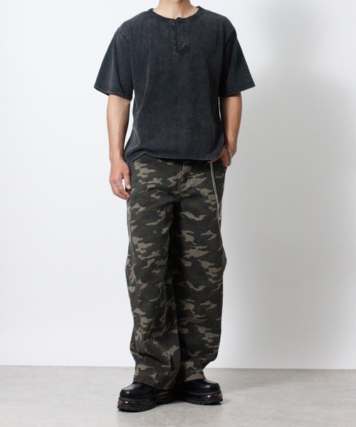 NYLAUS(ナイラス)の「【Nylaus】ヘンリーネック 半袖Tシャツ ヴィンテージ加工(Tシャツ/カットソー・メンズ・ホワイト/ブラック/ブラック系その他・L/M)」の17枚目の写真