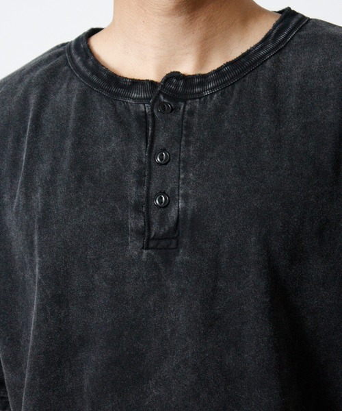 NYLAUS(ナイラス)の「【Nylaus】ヘンリーネック 半袖Tシャツ ヴィンテージ加工(Tシャツ/カットソー・メンズ・ホワイト/ブラック/ブラック系その他・L/M)」の16枚目の写真