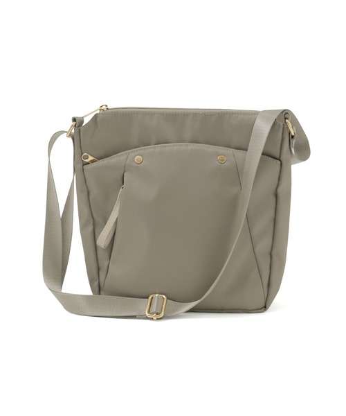 Fashion Letter(ファッションレター)の「6ポケット 縦型ショルダーバッグ(ショルダーバッグ・レディース・チャコールグレー/ブラック/ブルーグリーン/グレイッシュベージュ・FREE)」の6枚目の写真