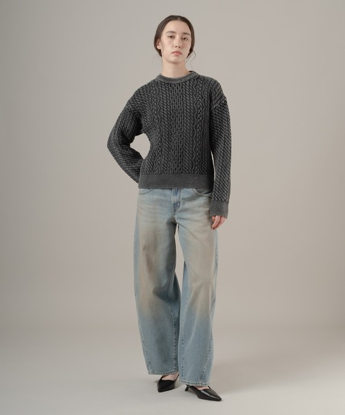 Levi's（リーバイス）の「Levi's/リーバイス LEILAH ケーブルクルーネックセーター（ニット/セーター・レディース・ブラック・XS/S/M）」の4枚目の写真