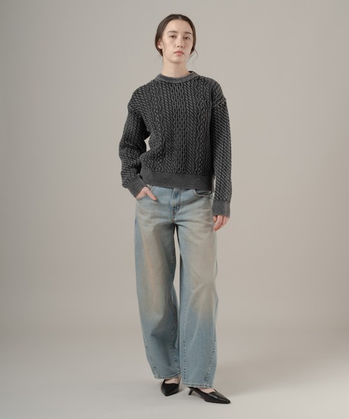 Levi's（リーバイス）の「Levi's/リーバイス LEILAH ケーブルクルーネックセーター（ニット/セーター・レディース・ブラック・XS/S/M）」の5枚目の写真