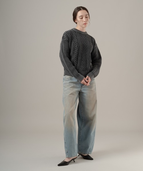 Levi's（リーバイス）の「Levi's/リーバイス LEILAH ケーブルクルーネックセーター（ニット/セーター・レディース・ブラック・XS/S/M）」の6枚目の写真