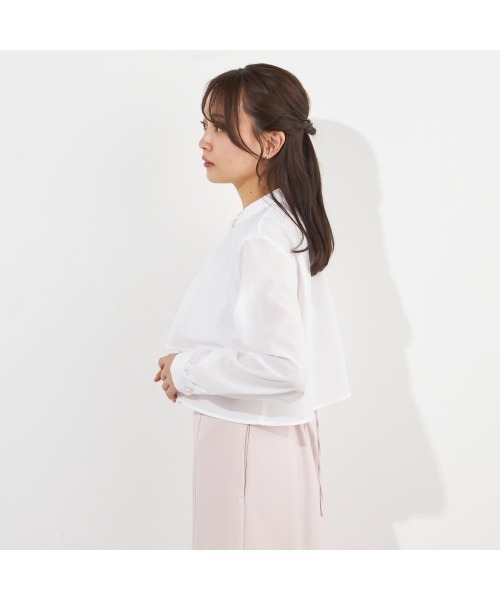 SUIT SELECT（スーツセレクト）の「【SUIT SELECT×Samantha Thavasa】【長袖】パールボタウンブラウス（シャツ/ブラウス・レディース・アイボリー/ベージュ・MEDIUM/LARGE）」の7枚目の写真