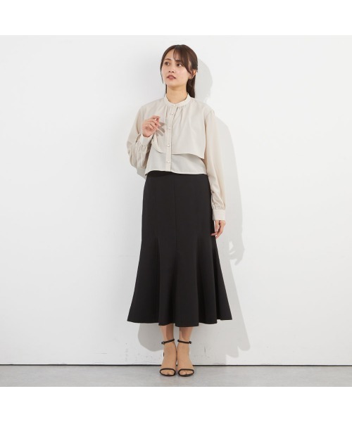SUIT SELECT（スーツセレクト）の「【SUIT SELECT×Samantha Thavasa】【長袖】パールボタウンブラウス（シャツ/ブラウス・レディース・アイボリー/ベージュ・MEDIUM/LARGE）」の6枚目の写真