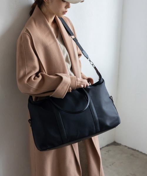 VitaFelice(ヴィータフェリーチェ)の「ナイロン2WAYボストンバッグ(ボストンバッグ・レディース・ブラック/チャコール・FREE)」の10枚目の写真