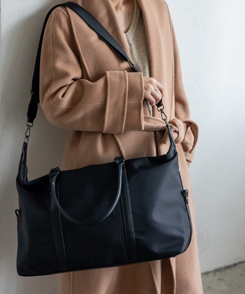 VitaFelice(ヴィータフェリーチェ)の「ナイロン2WAYボストンバッグ(ボストンバッグ・レディース・ブラック/チャコール・FREE)」の11枚目の写真