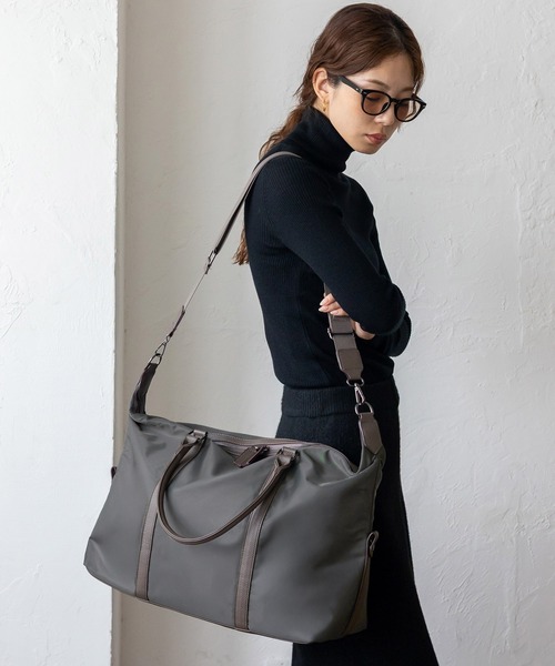 VitaFelice(ヴィータフェリーチェ)の「ナイロン2WAYボストンバッグ(ボストンバッグ・レディース・ブラック/チャコール・FREE)」の20枚目の写真