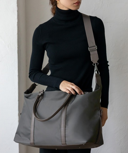 VitaFelice(ヴィータフェリーチェ)の「ナイロン2WAYボストンバッグ(ボストンバッグ・レディース・ブラック/チャコール・FREE)」の21枚目の写真