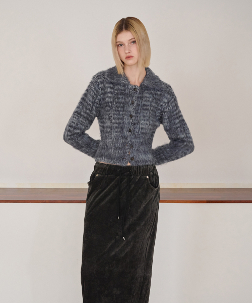 ETMON(エトモン)の「Velvet Banding Logo Skirt, Charcoal(スカート・レディース・その他・FREE)」の2枚目の写真