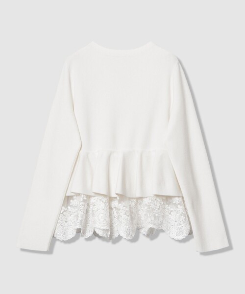 LOULOU WILLOUGHBY（ルルウィルビー）の「【LOULOU WILLOUGHBY】レースレイヤーペプラムカーディガン（カーディガン/ボレロ・レディース・オフホワイト/ブラック/グレー系その他・2）」の20枚目の写真