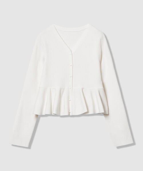 LOULOU WILLOUGHBY（ルルウィルビー）の「【LOULOU WILLOUGHBY】レースレイヤーペプラムカーディガン（カーディガン/ボレロ・レディース・オフホワイト/ブラック/グレー系その他・2）」の15枚目の写真