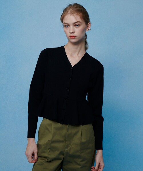 LOULOU WILLOUGHBY（ルルウィルビー）の「【LOULOU WILLOUGHBY】レースレイヤーペプラムカーディガン（カーディガン/ボレロ・レディース・オフホワイト/ブラック/グレー系その他・2）」の14枚目の写真