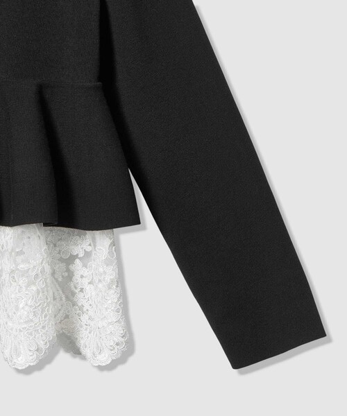LOULOU WILLOUGHBY（ルルウィルビー）の「【LOULOU WILLOUGHBY】レースレイヤーペプラムカーディガン（カーディガン/ボレロ・レディース・オフホワイト/ブラック/グレー系その他・2）」の13枚目の写真