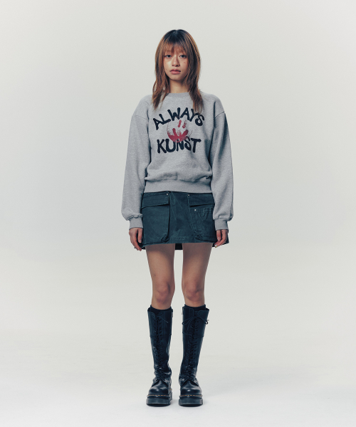 ISTKUNST(イストクンスト)の「ALWAYS KUNST SWEATSHIRTS_GREY(IK2FSMM442A)(スウェット・レディース・グレー・S/M/L)」の7枚目の写真