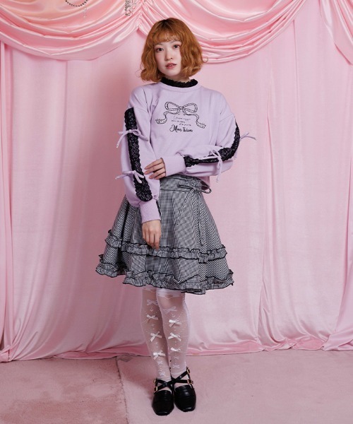 axes femme POETIQUE(アクシーズファムポエティック)の「ハイウエストドロストスカパン(その他パンツ・レディース・その他1/ピンク/ブラック・MEDIUM)」の3枚目の写真