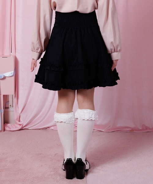 axes femme POETIQUE(アクシーズファムポエティック)の「ハイウエストドロストスカパン(その他パンツ・レディース・その他1/ピンク/ブラック・MEDIUM)」の5枚目の写真