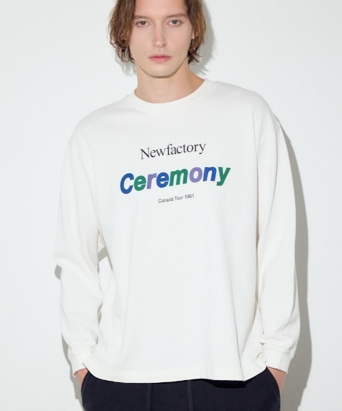 AZUL by moussy(アズールバイマウジー)の「CEREMONY長袖Tシャツ(Tシャツ/カットソー・メンズ・ブラック/ホワイト・LARGE/MEDIUM/SMALL)」の1枚目の写真