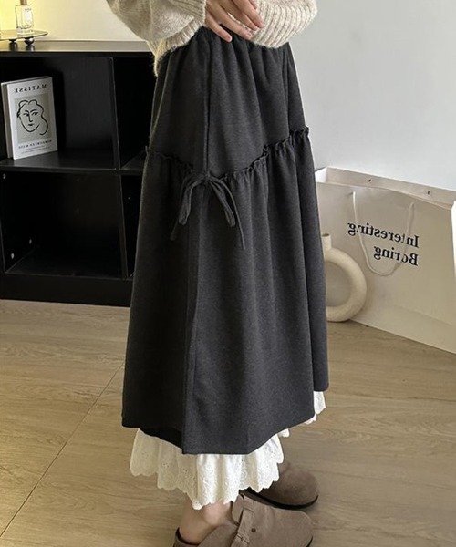 Flugge(フラッジー)の「レースレイヤードスカート(スカート・レディース・グレー・LARGE/MEDIUM)」の3枚目の写真