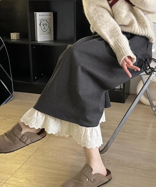 Flugge(フラッジー)の「レースレイヤードスカート(スカート・レディース・グレー・LARGE/MEDIUM)」の4枚目の写真