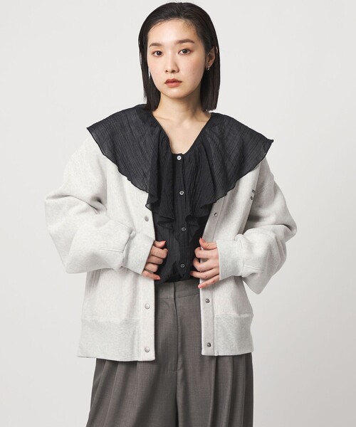 CITEN（シテン）の「＜CITEN＞ユルリバースカーディガン（カーディガン/ボレロ・レディース・ライトグレー/ホワイト/イエロー・M/S）」の2枚目の写真