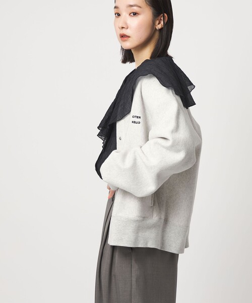 CITEN（シテン）の「＜CITEN＞ユルリバースカーディガン（カーディガン/ボレロ・レディース・ライトグレー/ホワイト/イエロー・M/S）」の4枚目の写真