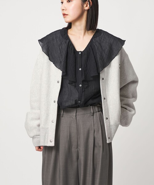 CITEN（シテン）の「＜CITEN＞ユルリバースカーディガン（カーディガン/ボレロ・レディース・ライトグレー/ホワイト/イエロー・M/S）」の6枚目の写真