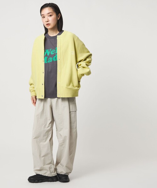 CITEN（シテン）の「＜CITEN＞ユルリバースカーディガン（カーディガン/ボレロ・レディース・ライトグレー/ホワイト/イエロー・M/S）」の9枚目の写真