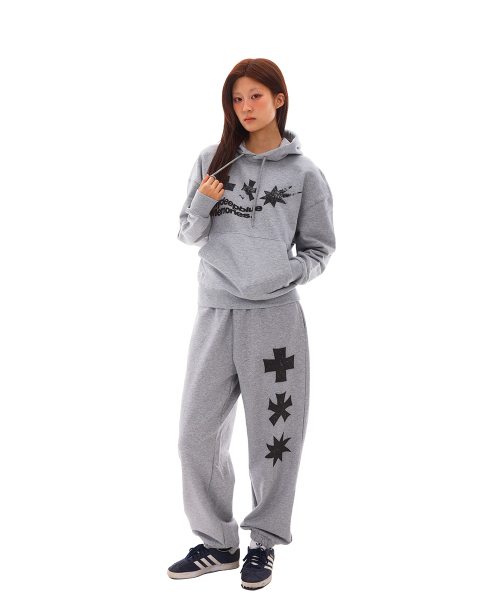mydeepbluememories（マイディープブルーメモリーズ）の「SYMBOL LOGO GRAPHIC HOODIE (GREY)（パーカー・レディース・グレー・FREE/2）」の3枚目の写真
