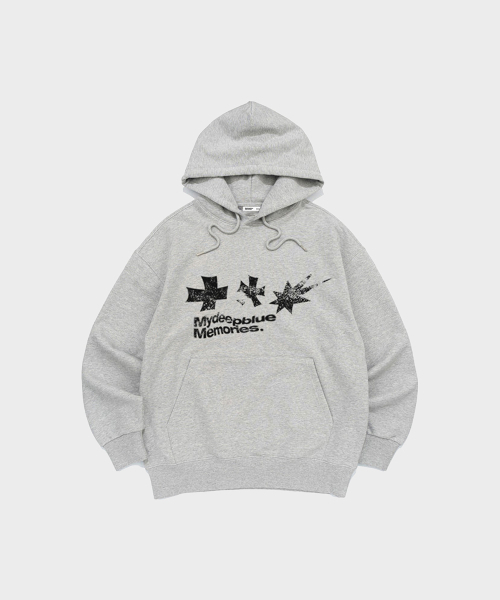 mydeepbluememories（マイディープブルーメモリーズ）の「SYMBOL LOGO GRAPHIC HOODIE (GREY)（パーカー・レディース・グレー・FREE/2）」の4枚目の写真
