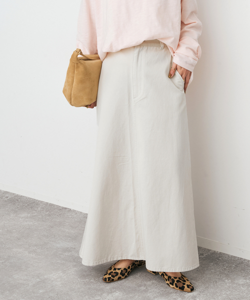 Spick & Span（スピックアンドスパン）の「ウォッシュドツイルナロースカート（スカート・レディース・オリーブ/アイボリー/ベージュ・40/38/36）」の7枚目の写真