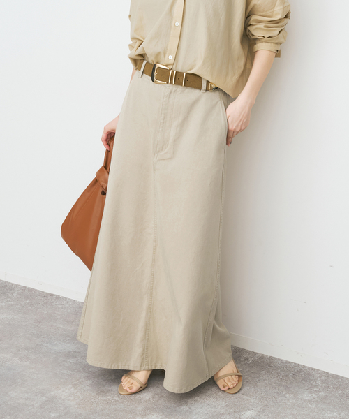 Spick & Span（スピックアンドスパン）の「ウォッシュドツイルナロースカート（スカート・レディース・オリーブ/アイボリー/ベージュ・40/38/36）」の15枚目の写真