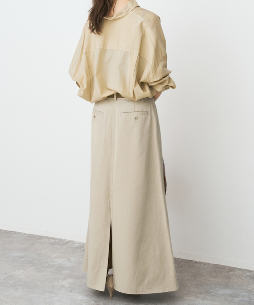 Spick & Span（スピックアンドスパン）の「ウォッシュドツイルナロースカート（スカート・レディース・オリーブ/アイボリー/ベージュ・40/38/36）」の17枚目の写真