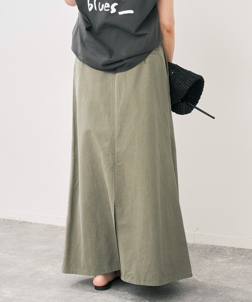 Spick & Span(スピックアンドスパン)の「ウォッシュドツイルナロースカート(スカート・レディース・オリーブ/アイボリー/ベージュ・40/38/36)」の6枚目の写真
