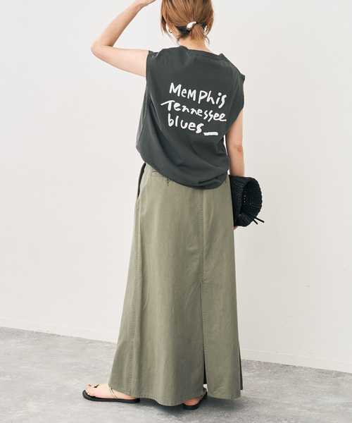 Spick & Span(スピックアンドスパン)の「ウォッシュドツイルナロースカート(スカート・レディース・オリーブ/アイボリー/ベージュ・40/38/36)」の8枚目の写真