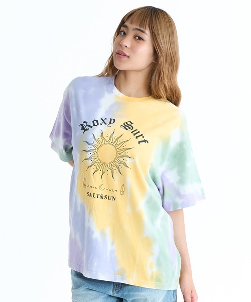 ROXY(ロキシー)の「ROXY/ロキシー 半袖 Tシャツ バックプリント ボーダー タイダイ RST261093(Tシャツ/カットソー・レディース・その他/ホワイト×ブルー/その他1・L/M)」の3枚目の写真