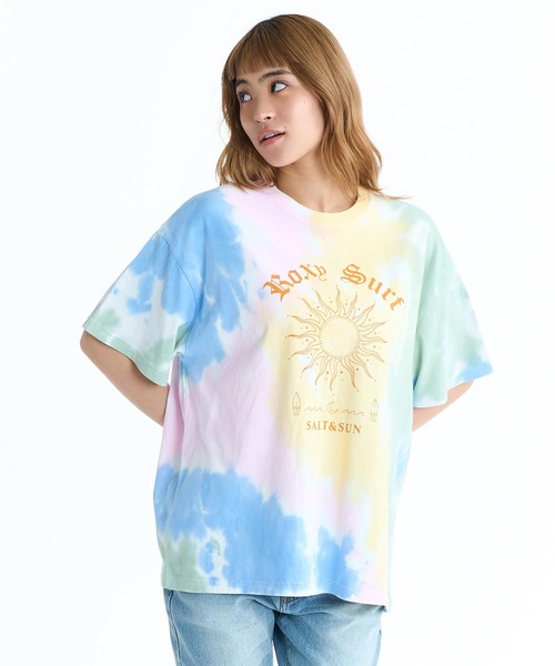 ROXY(ロキシー)の「ROXY/ロキシー 半袖 Tシャツ バックプリント ボーダー タイダイ RST261093(Tシャツ/カットソー・レディース・その他/ホワイト×ブルー/その他1・L/M)」の6枚目の写真
