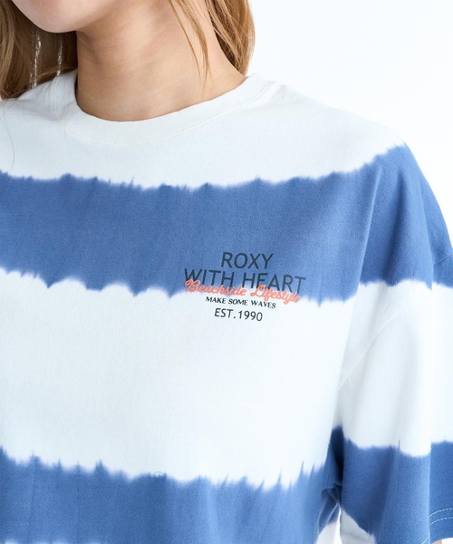 ROXY(ロキシー)の「ROXY/ロキシー 半袖 Tシャツ バックプリント ボーダー タイダイ RST261093(Tシャツ/カットソー・レディース・その他/ホワイト×ブルー/その他1・L/M)」の4枚目の写真